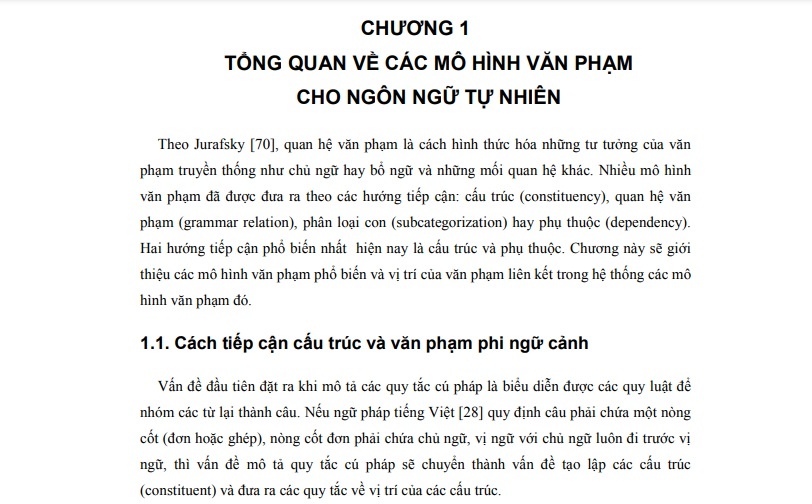 Theo Jurafsky 70 quan hệ văn phạm là cách hình thức hóa những tư tưởng của 1