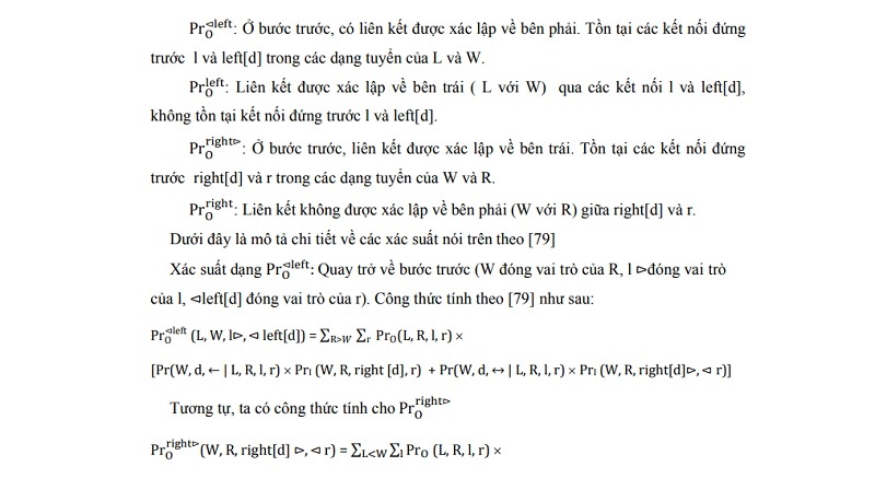 Xác suất trong PrI L R l r là xác suất mà các từ từ L đến R có thể liên 1