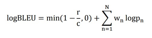 Trong đó BP là điểm phạt dịch ngắn brevity penalty được tính theo công thức 3