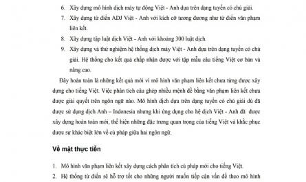 Vietnamese linking grammar model - 29
