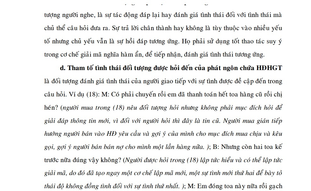 Nói đến phương tiện hỏi trong HĐHGT chúng tôi đặc biệt chú ý đến lớp hư 1