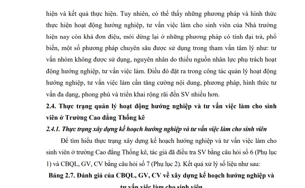 Như vậy Hoạt động HN TVVL cho sinh viên đã được quan tâm thực hiện song 1
