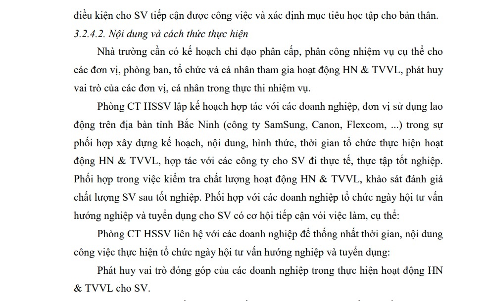 – Tổ chức hướng nghiệp cho sinh viên thông qua các hoạt động như Tư vấn cho 1