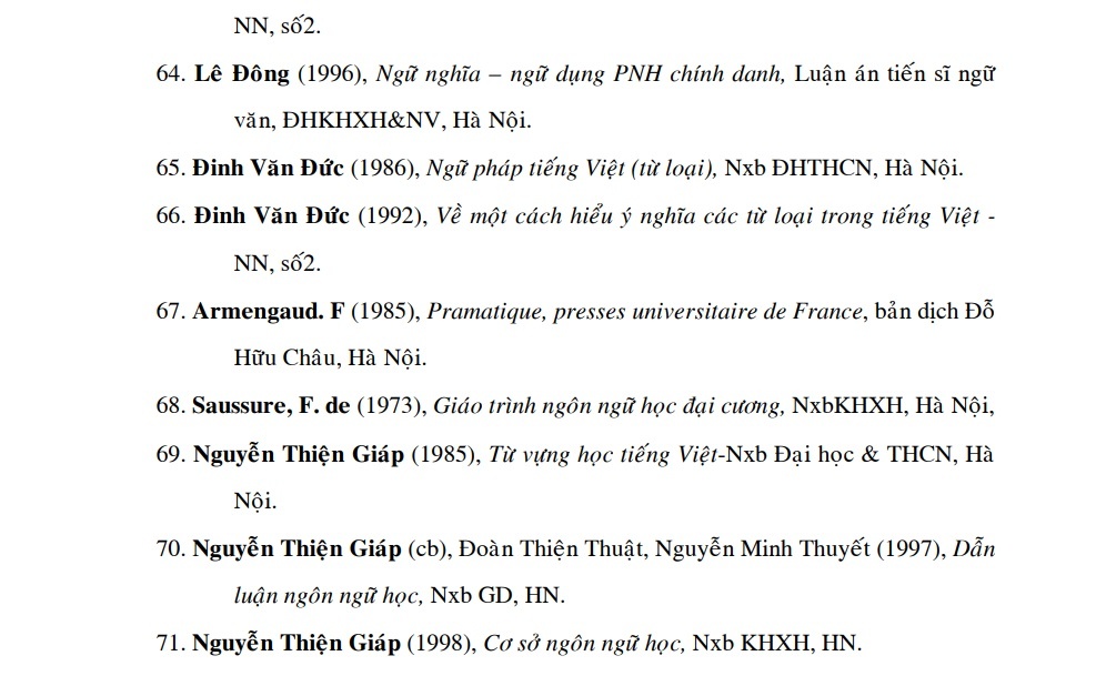 61 Lê Đông 1991 Ngữ nghĩa ngữ dụng của hư từ tiếng Việt ý nghĩa đánh 1