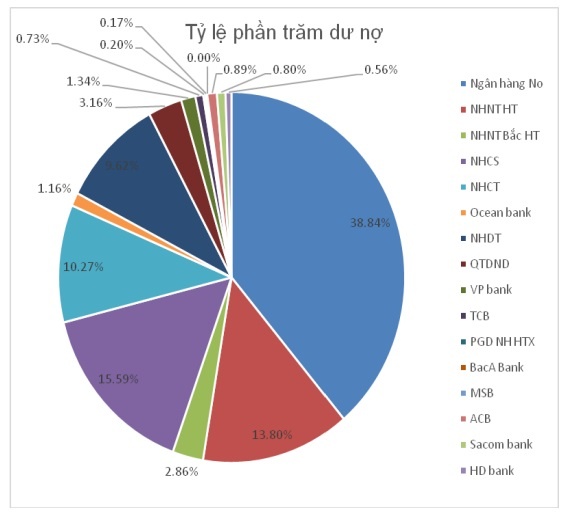 Figure 2.1: Percentage of mobilized capital and outstanding loans in Ha Tinh province in 2013 3