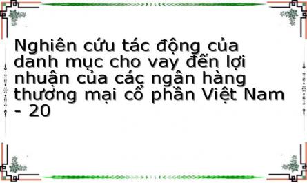 Nghiên cứu tác động của danh mục cho vay đến lợi nhuận của các ngân hàng thương mại cổ phần Việt Nam - 20
