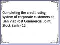 Completing the credit rating system of corporate customers at Lien Viet Post Commercial Joint Stock Bank - 12