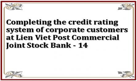 Completing the credit rating system of corporate customers at Lien Viet Post Commercial Joint Stock Bank - 14