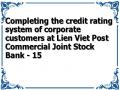 Completing the credit rating system of corporate customers at Lien Viet Post Commercial Joint Stock Bank - 15