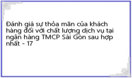 Đánh giá sự thỏa mãn của khách hàng đối với chất lượng dịch vụ tại ngân hàng TMCP Sài Gòn sau hợp nhất - 17