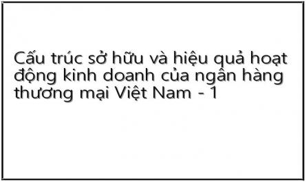 Cấu trúc sở hữu và hiệu quả hoạt động kinh doanh của ngân hàng thương mại Việt Nam - 1