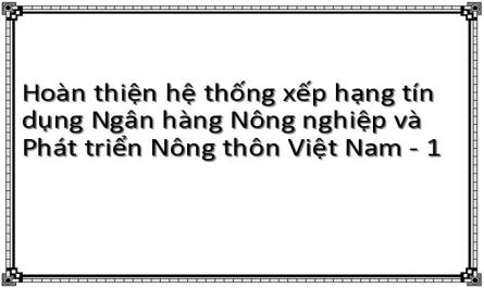 Hoàn thiện hệ thống xếp hạng tín dụng Ngân hàng Nông nghiệp và Phát triển Nông thôn Việt Nam - 1