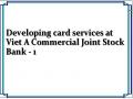 Developing card services at Viet A Commercial Joint Stock Bank