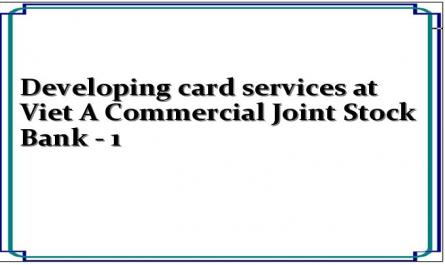 Developing card services at Viet A Commercial Joint Stock Bank - 1