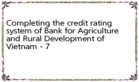 Completing the credit rating system of Bank for Agriculture and Rural Development of Vietnam - 7
