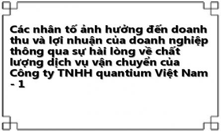 Các nhân tố ảnh hưởng đến doanh thu và lợi nhuận của doanh nghiệp thông qua sự hài lòng về chất lượng dịch vụ vận chuyển của Công ty TNHH quantium Việt Nam - 1