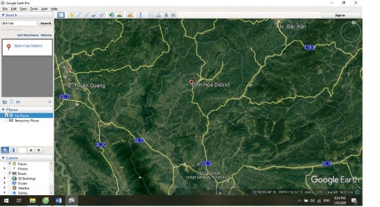 Hình 3 1 Bản đồ huyện Định Hóa trên Google Earth Phần 4 KẾT QUẢ NGHIÊN CỨU 2
