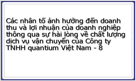 Các nhân tố ảnh hưởng đến doanh thu và lợi nhuận của doanh nghiệp thông qua sự hài lòng về chất lượng dịch vụ vận chuyển của Công ty TNHH quantium Việt Nam - 8