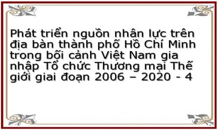 Phát triển nguồn nhân lực trên địa bàn thành phố Hồ Chí Minh trong bối cảnh Việt Nam gia nhập Tổ chức Thương mại Thế giới giai đoạn 2006 – 2020 - 4
