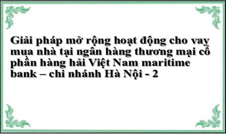 Giải pháp mở rộng hoạt động cho vay mua nhà tại ngân hàng thương mại cổ phần hàng hải Việt Nam maritime bank – chi nhánh Hà Nội - 2