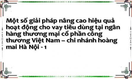 Một số giải pháp nâng cao hiệu quả hoạt động cho vay tiêu dùng tại ngân hàng thương mại cổ phần công thương Việt Nam – chi nhánh hoàng mai Hà Nội - 1