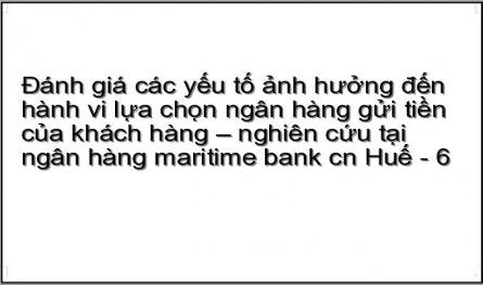 Đánh giá các yếu tố ảnh hưởng đến hành vi lựa chọn ngân hàng gửi tiền của khách hàng – nghiên cứu tại ngân hàng maritime bank cn Huế - 6