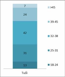 Biểu đồ 2 8 Độ tuổi vay tiêu dùng Nguồn Kết quả khảo sát Trong số 117 4