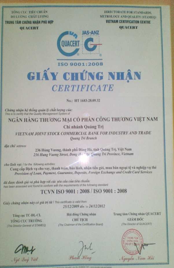 Được đón nhận HTQLCL theo tiêu chuẩn ISO đã bước đầu chứng tỏ Chi nhánh có 4