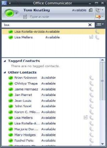 Hình ảnh Giao diện phần mềm Office Communicator Đây là một sản phẩm của 6