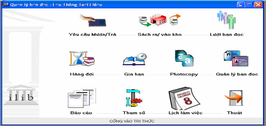 Hình 3 Giao diện phân hệ Quản lý bạn đọc – Lưu thông tài liệu Mỗi bạn 2