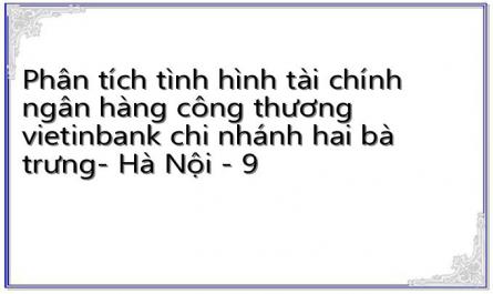 Phân tích tình hình tài chính ngân hàng công thương vietinbank chi nhánh hai bà trưng- Hà Nội - 9