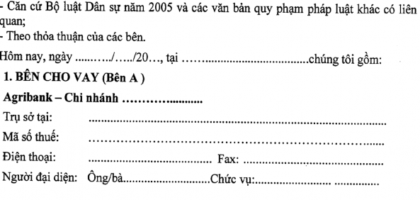 Phụ lục 05 Hợp đồng tín dụng Phụ lục 06 Giấy nhận nợ Phụ lục 09 Giâý 3