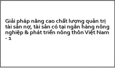 Giải pháp nâng cao chất lượng quản trị tài sản nợ, tài sản có tại ngân hàng nông nghiệp & phát triển nông thôn Việt Nam - 1
