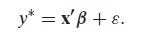Trong đó y là biến phụ thuộc nhưng không quan sát được trên thực tế 1