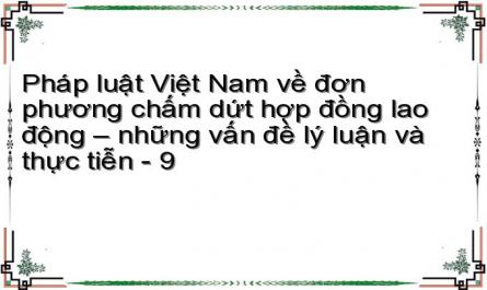 Pháp luật Việt Nam về đơn phương chấm dứt hợp đồng lao động – những vấn đề lý luận và thực tiễn - 9