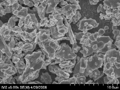 Hình 3 10 Ảnh SEM và đường phân bố kích thước hạt của hợp kim LaNi 3 7 Co 0 6 6