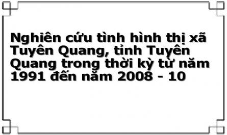 Giáo Dục Phổ Thông Thị Xã Tuyên Quang Giai Đoạn 2000 - 2008