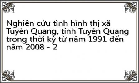 Nghiên cứu tình hình thị xã Tuyên Quang, tỉnh Tuyên Quang trong thời kỳ từ năm 1991 đến năm 2008 - 2