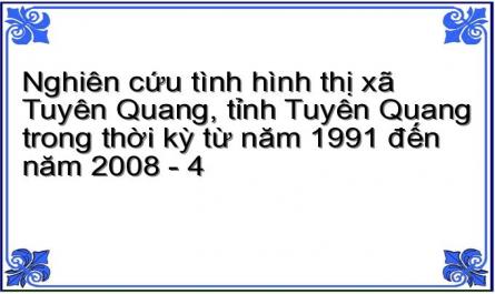 Tình Hình Thị Xã Tuyên Quang Sau Khi Tách Tỉnh (Năm 1991)