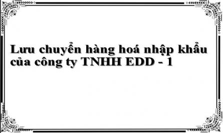 Lưu chuyển hàng hoá nhập khẩu của công ty TNHH EDD - 1