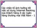 Các nhân tố ảnh hưởng tới việc sử dụng Internet Banking của khách hàng ở các ngân hàng thương mại Việt Nam