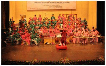 Đàn Bầu cùng với dàn nhạc dân tộc của HVÂNQGVN Biểu diễn phục vụ Xã 7