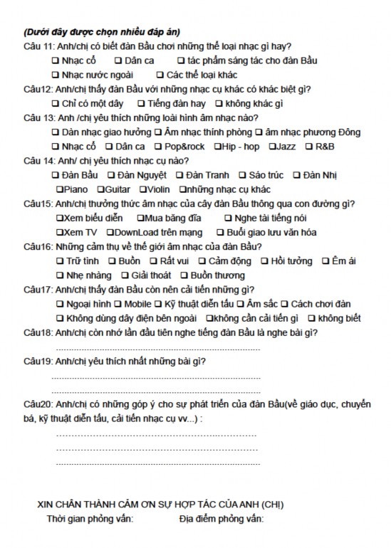 4 Kết quả điều tra trong điều tra xã hội học Số câu Đáp án số chọn Tì 2