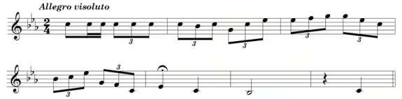 Với đoạn tự do được viết ở giọng Đô thứ bắt đầu từ tiết tấu nhanh 1