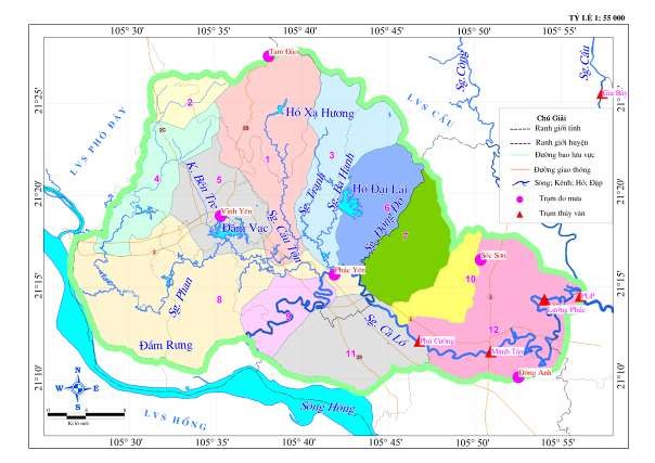 Hình 2 7 Sơ đồ phân chia lưu vực bộ phận tính toán trong mô hình NAM 3 Hiệu 1