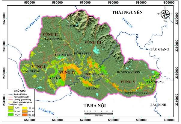 Hình 3 18 Thời gian duy trì ngập theo độ sâu tại các vùngPA1 TH4 Dựa vào bản 4