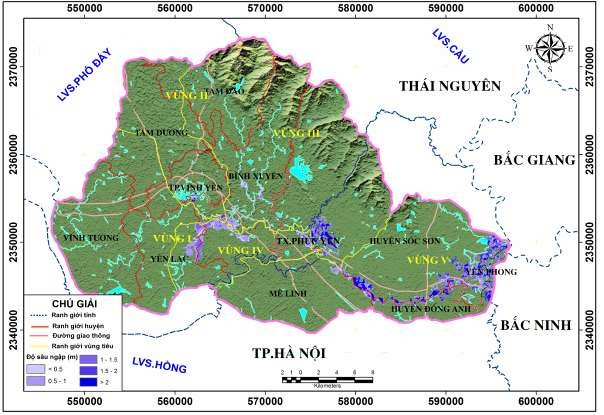 Hình 3 34 Bản đồ ngập lụt lưu vực Sông Phan – Cà Lồ PA4 3 4 6 Nhận xét 3