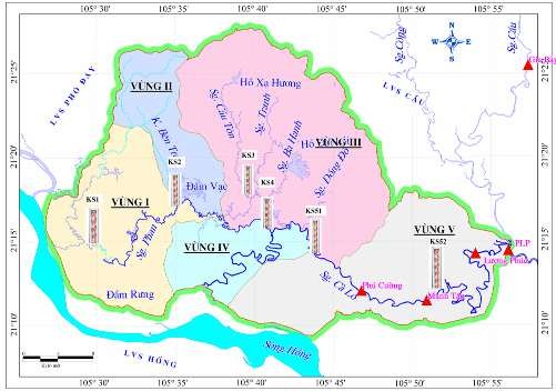 Hình 4 3 Vị trí các điểm kiểm soát trên lưu vực sông Phan – Cà Lồ Dựa trên 1