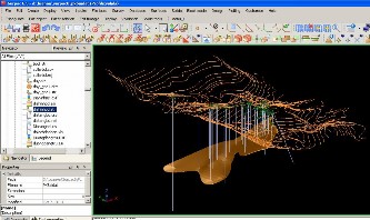 Hình 3 4 Mô hình 3D thân quặng BĐMQ Hình 3 5 Mô hình 3D thân quặng QTZ3 3 1 2 3 Mô 3