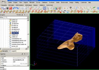 Hình 3 37 Giao diện mô hình Block ví dụ cho thân quặng BĐMQ Phân chia thân 3